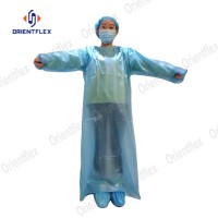 Customized surgical reusable isolation gown pe coated pp isolation gowns with knit cuff